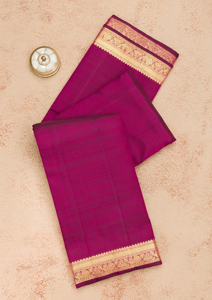 Wine Zariwork Pure Silk Saree
