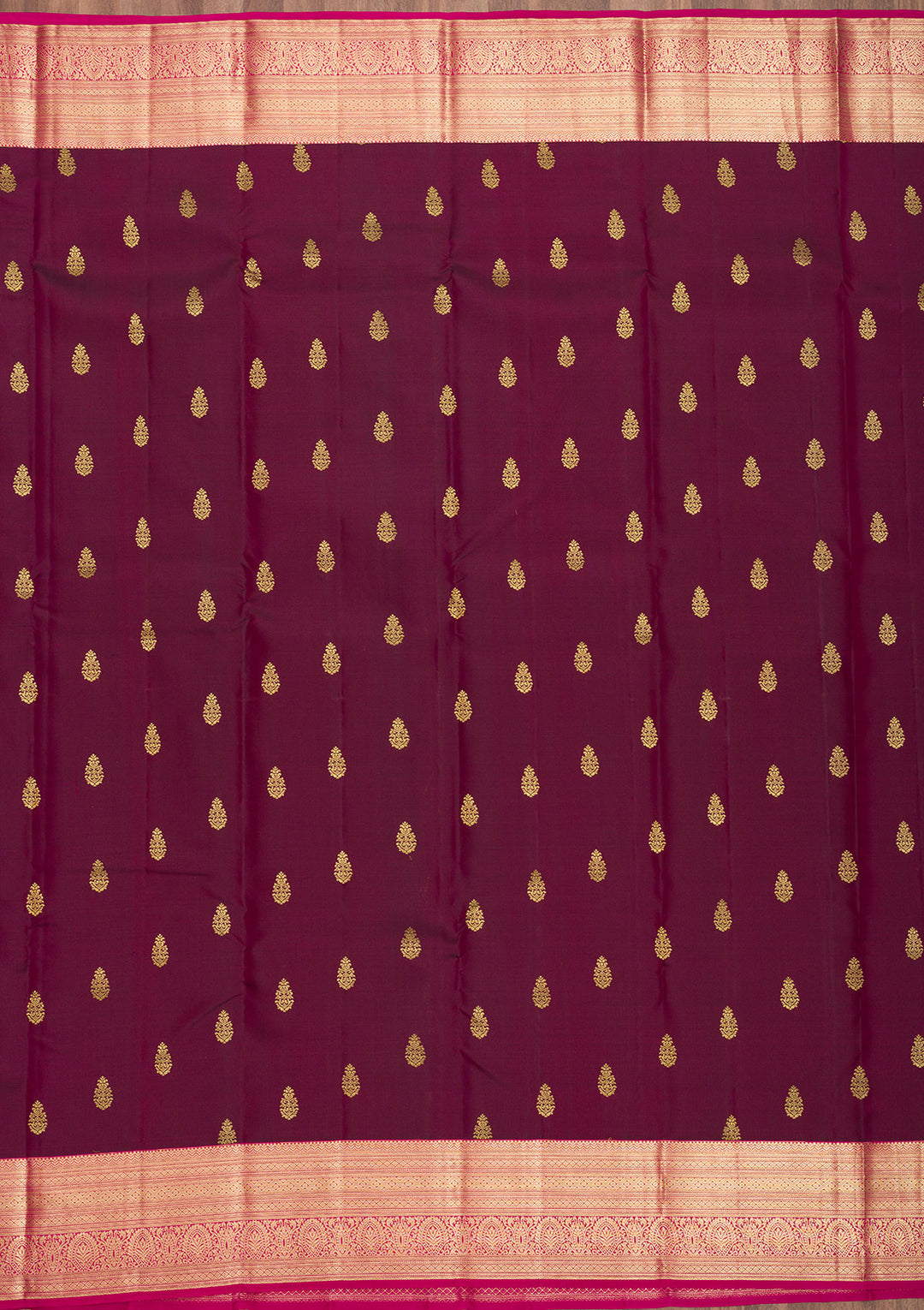 Wine Zariwork Pure Silk Saree