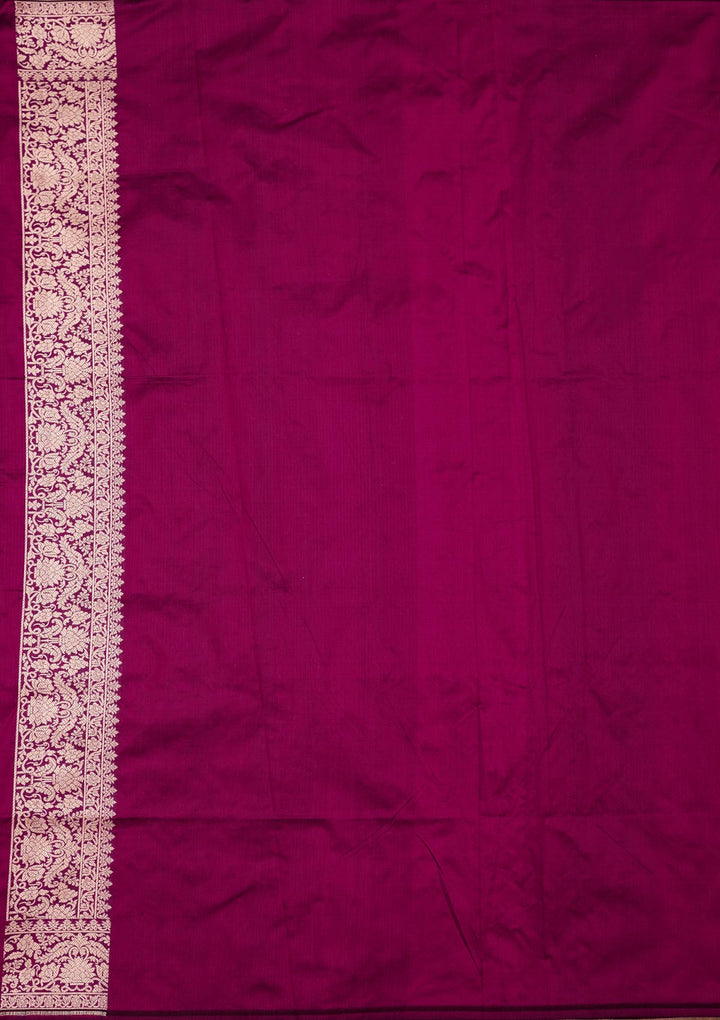 Wine Zariwork Pure Silk Saree