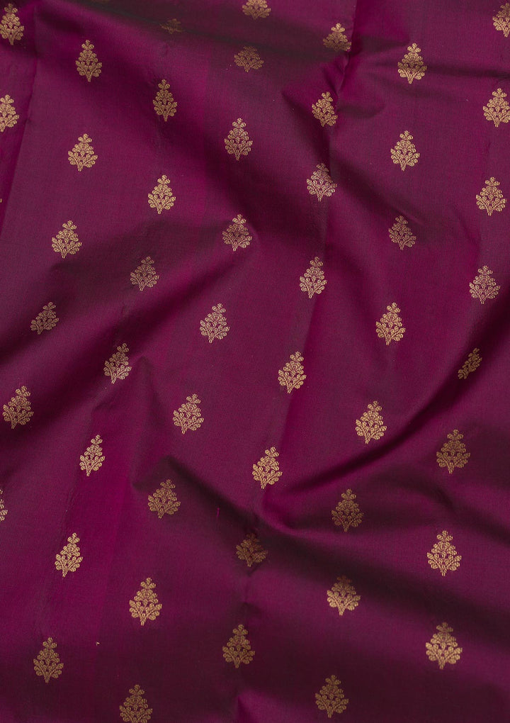 Wine Zariwork Pure Silk Saree