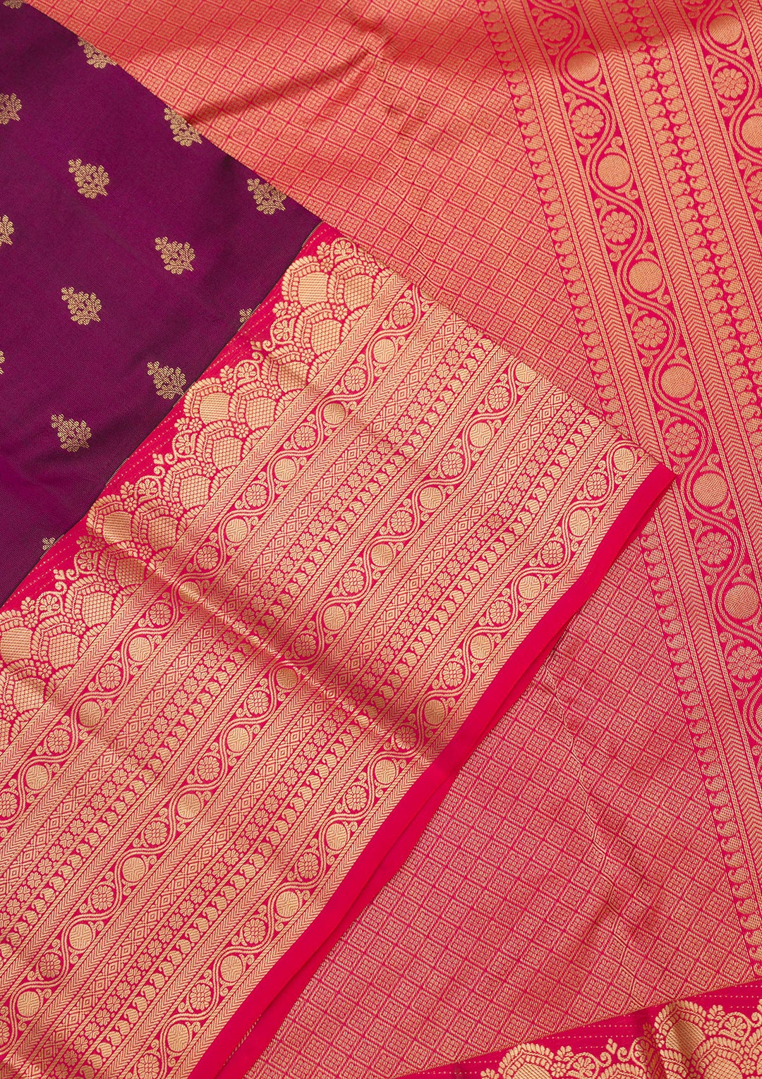 Wine Zariwork Pure Silk Saree