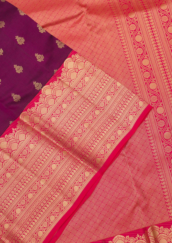 Wine Zariwork Pure Silk Saree