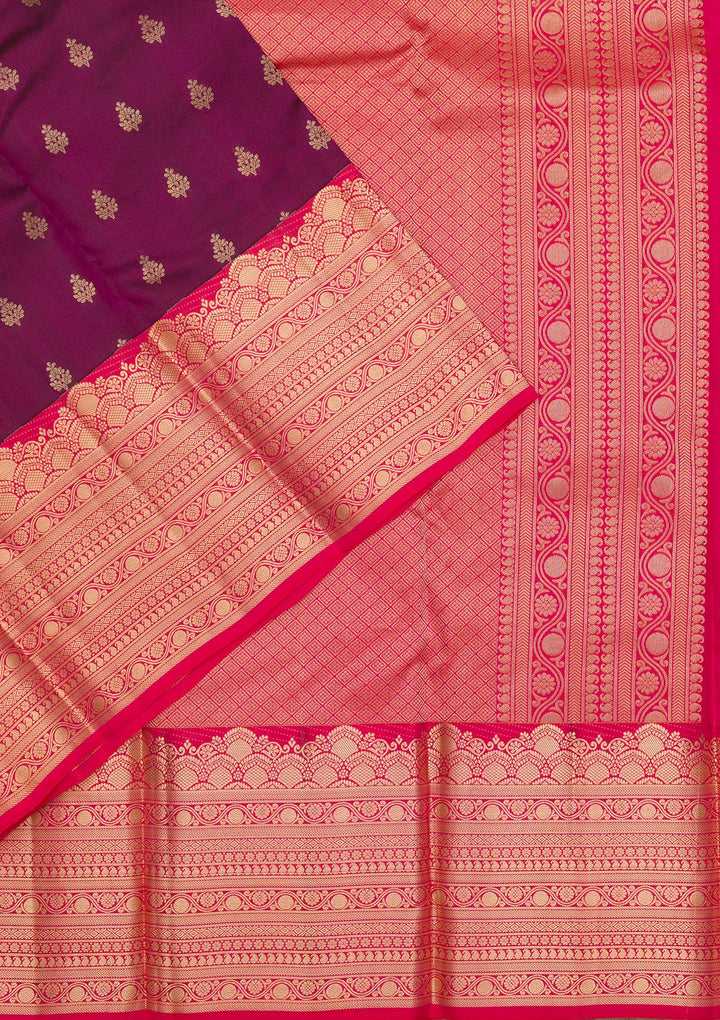 Wine Zariwork Pure Silk Saree