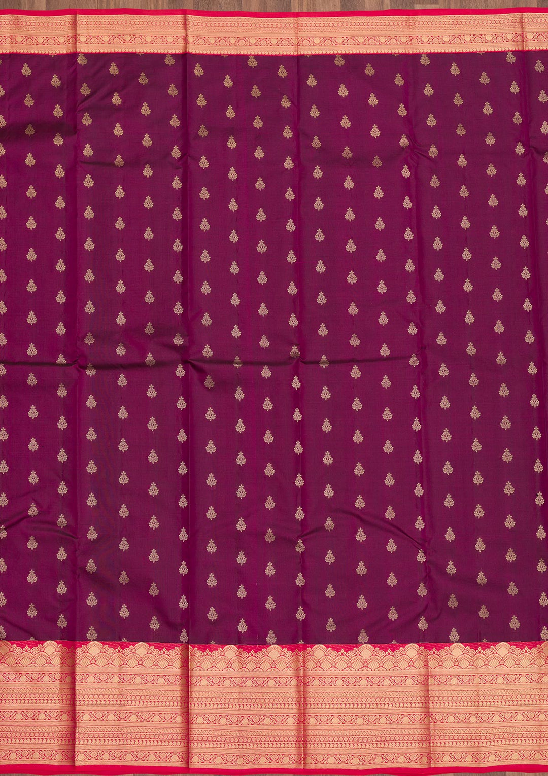 Wine Zariwork Pure Silk Saree