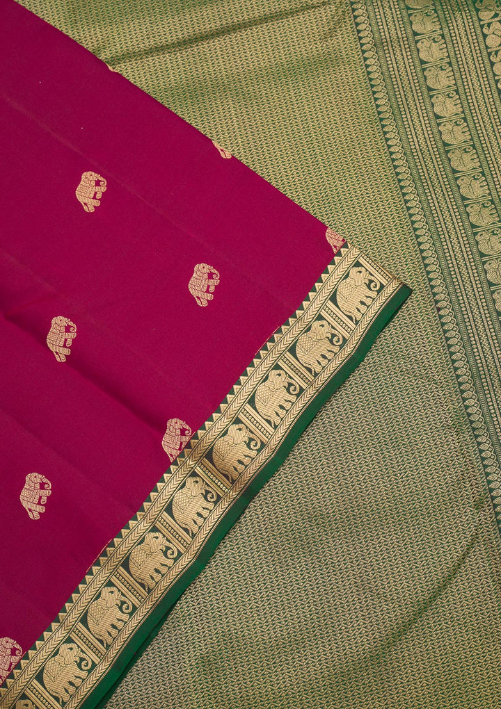 Wine Zariwork Pure Silk Saree