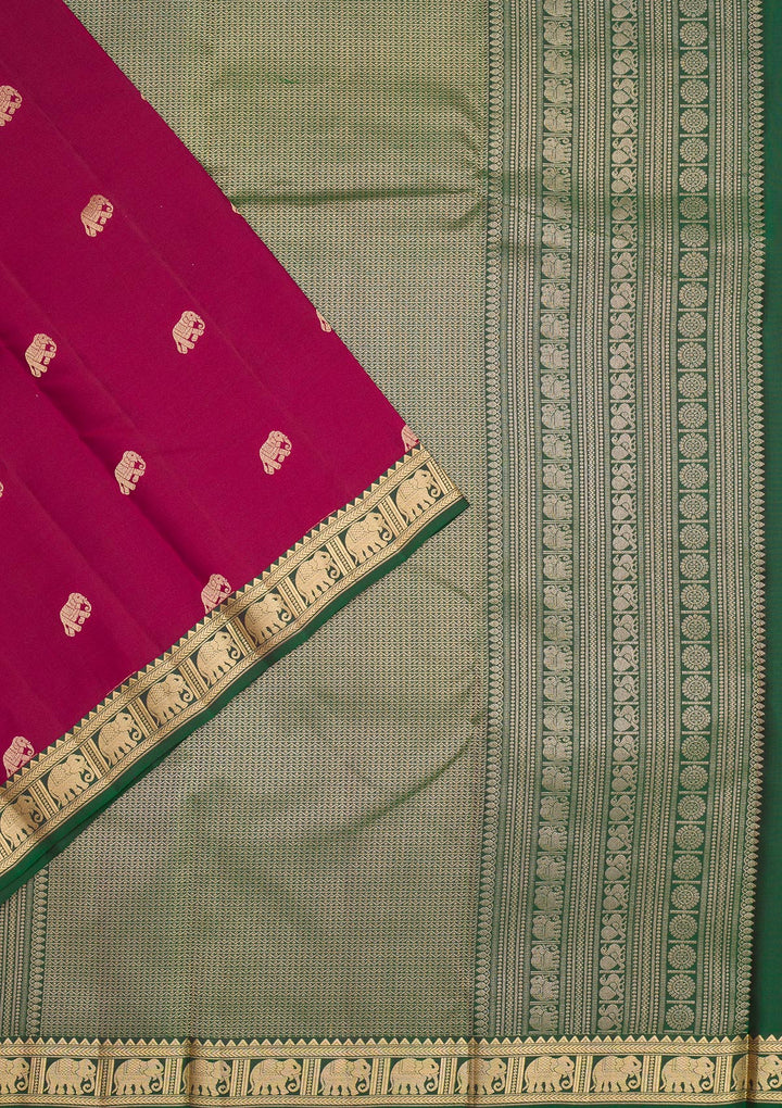 Wine Zariwork Pure Silk Saree