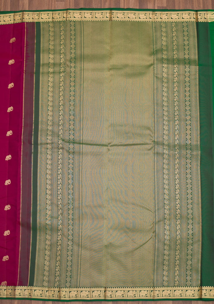 Wine Zariwork Pure Silk Saree