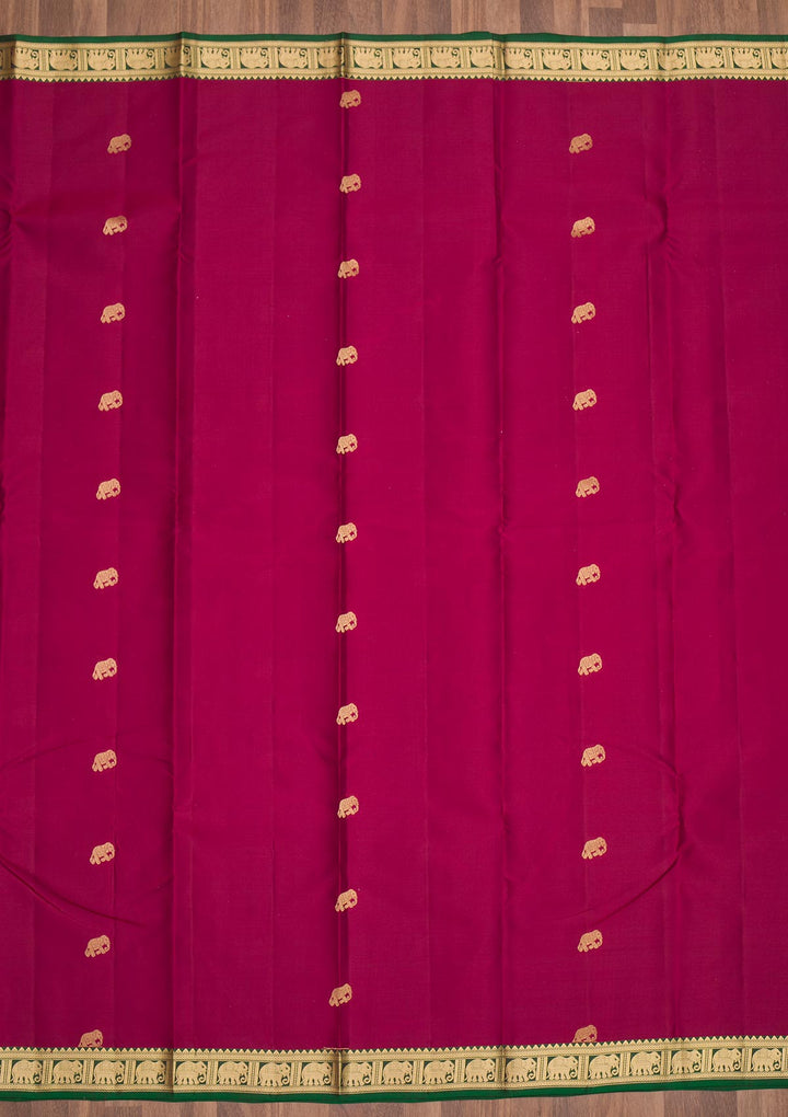 Wine Zariwork Pure Silk Saree