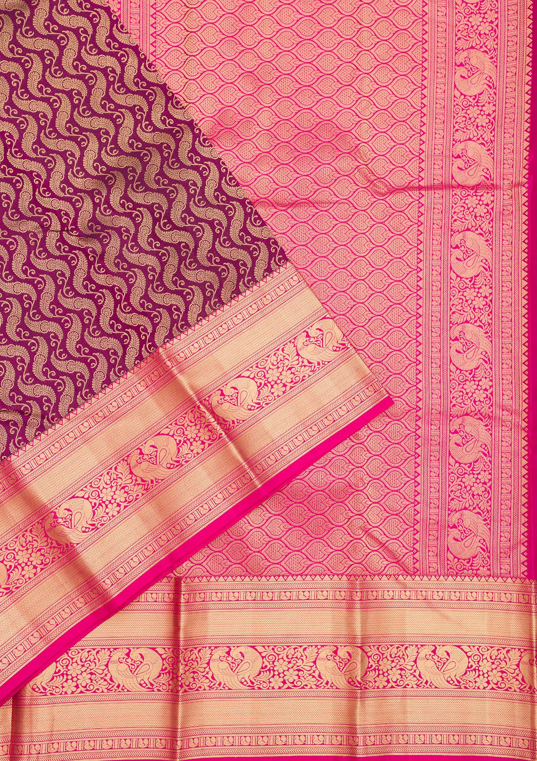 Wine Zariwork Pure Silk Saree