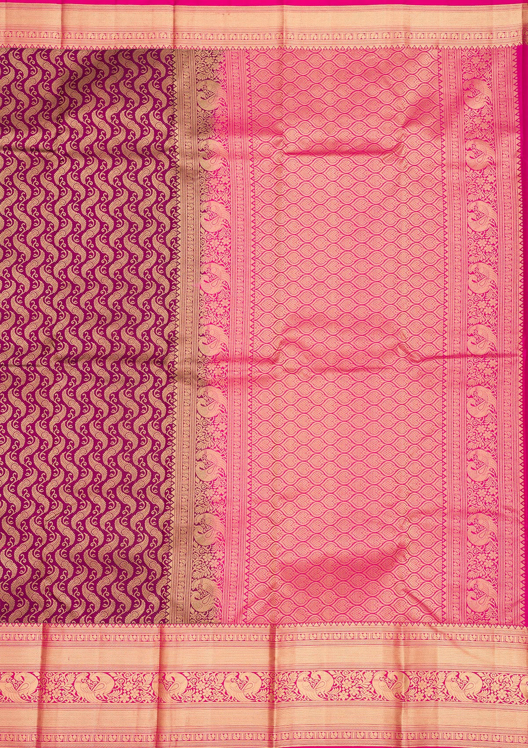 Wine Zariwork Pure Silk Saree
