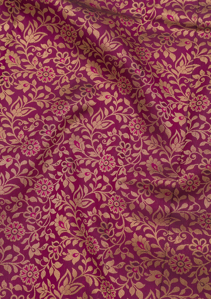 Wine Zariwork Pure Silk Saree
