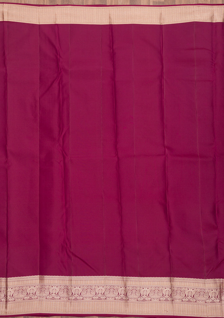 Wine Zariwork Pure Silk Saree