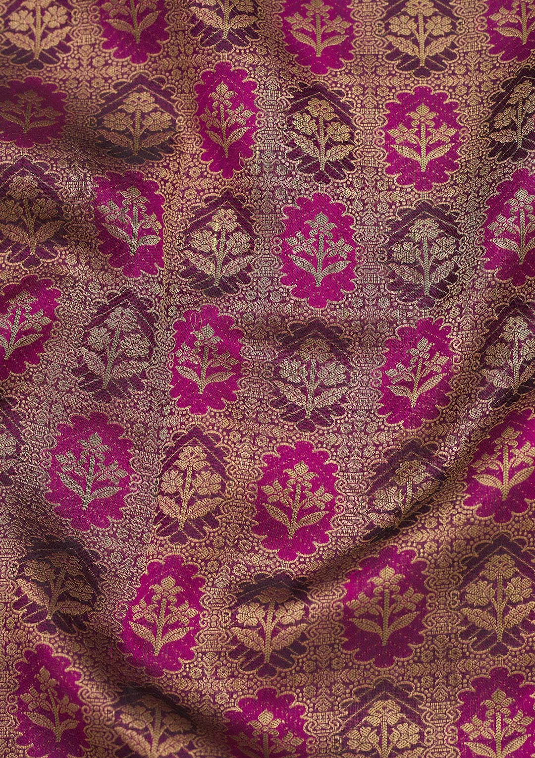 Wine Zariwork Pure Silk Saree