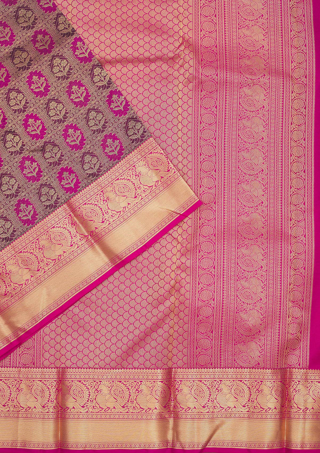 Wine Zariwork Pure Silk Saree