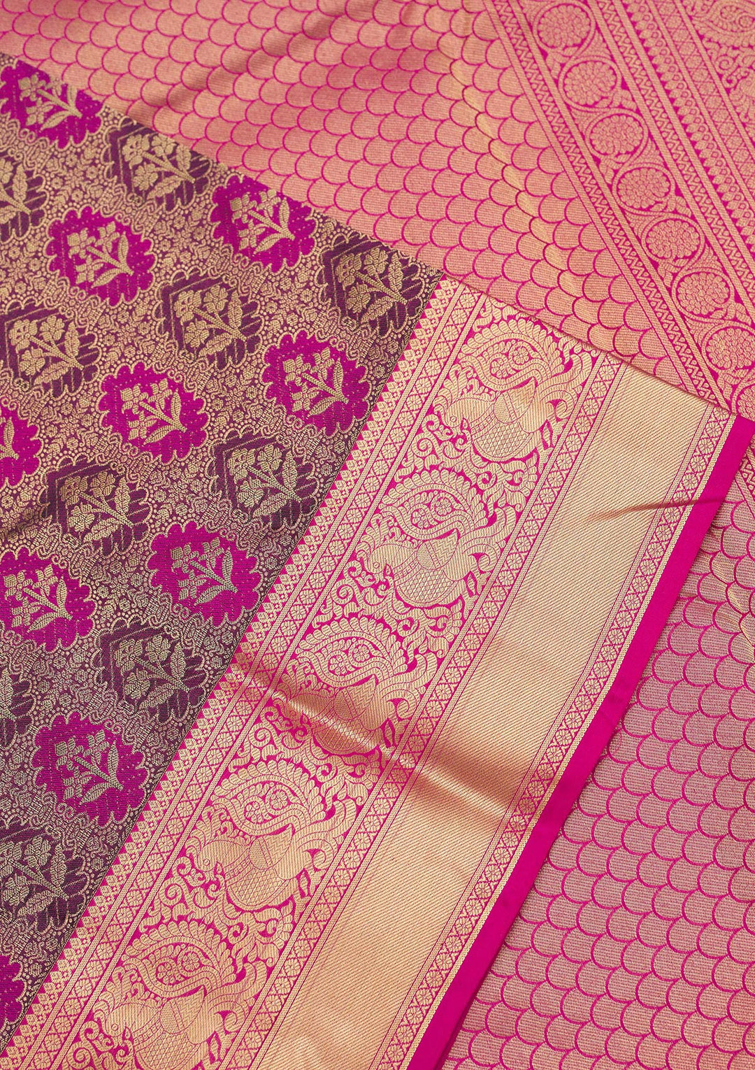 Wine Zariwork Pure Silk Saree