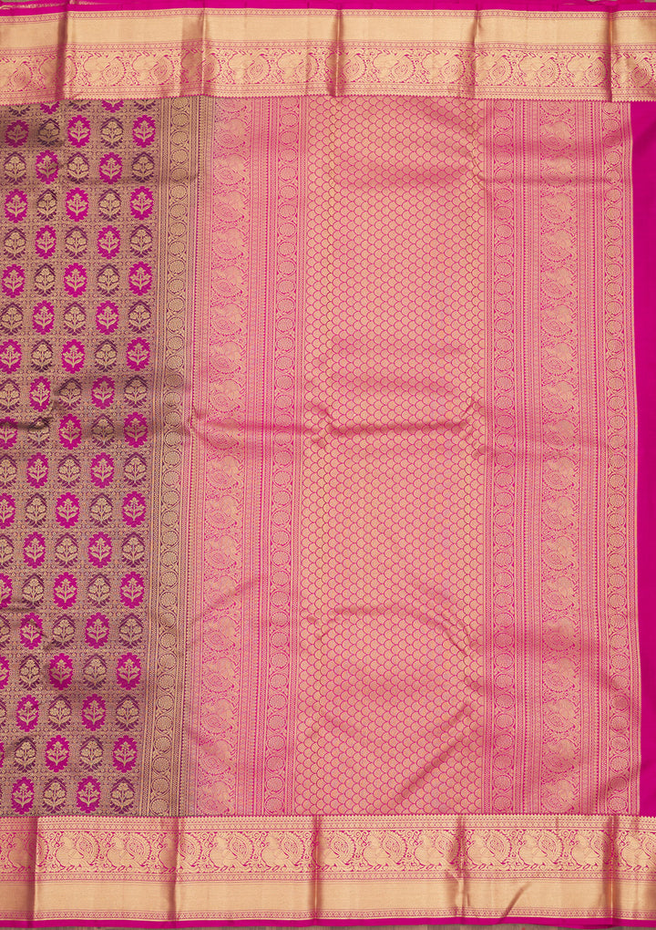 Wine Zariwork Pure Silk Saree