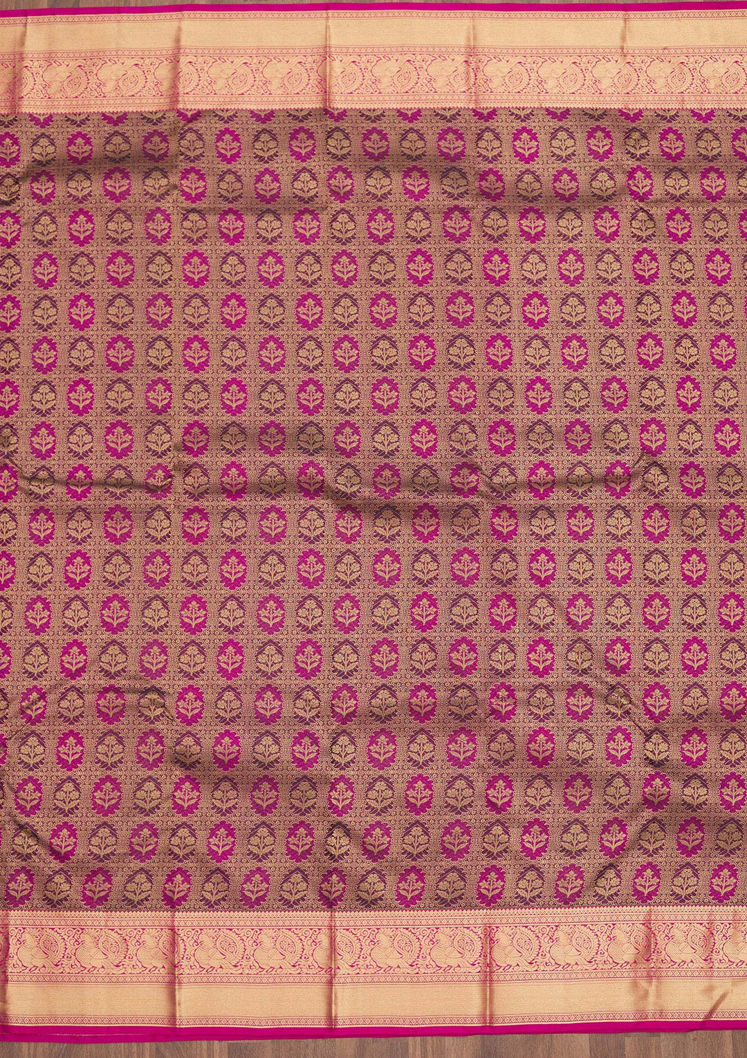 Wine Zariwork Pure Silk Saree
