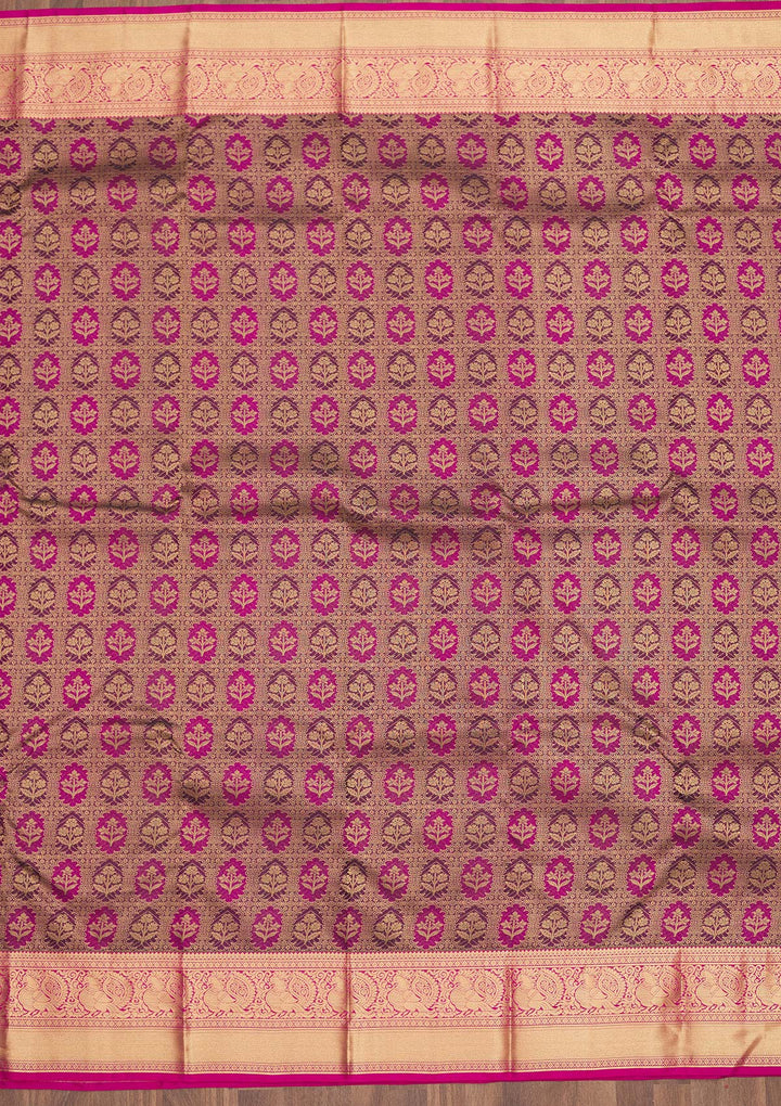 Wine Zariwork Pure Silk Saree