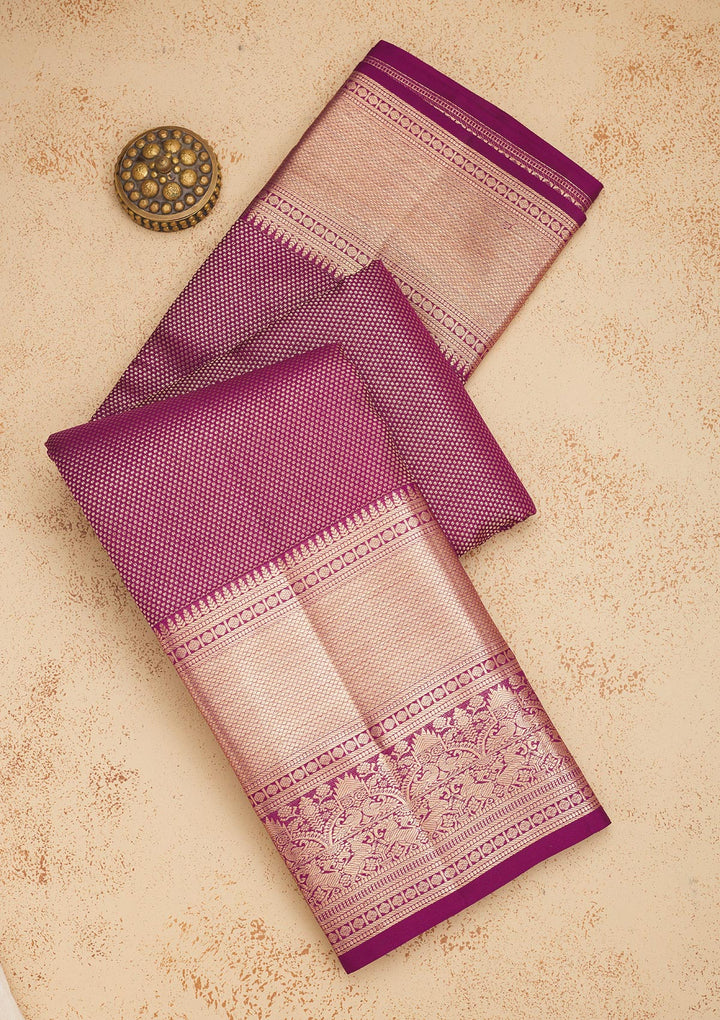 Wine Zariwork Pure Silk Saree
