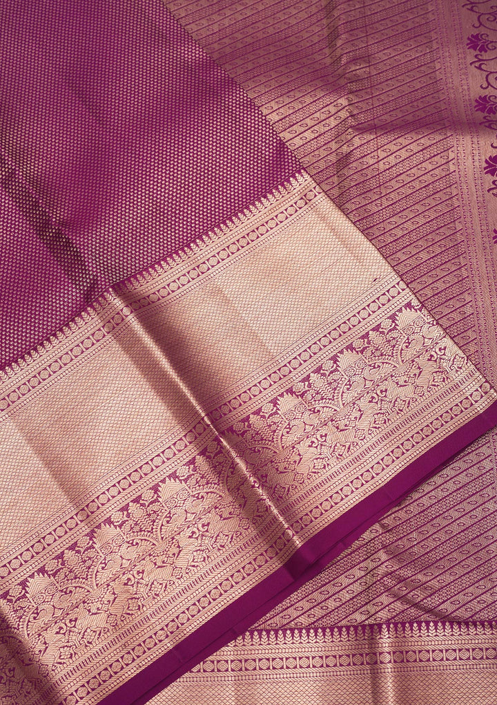 Wine Zariwork Pure Silk Saree