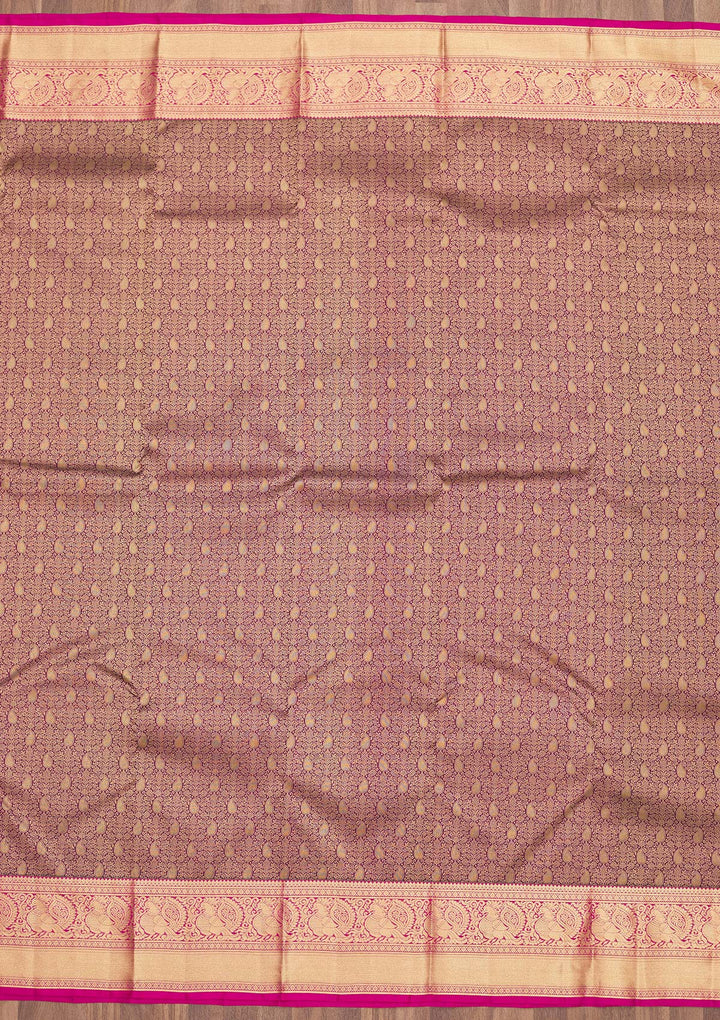 Wine Zariwork Pure Silk Saree