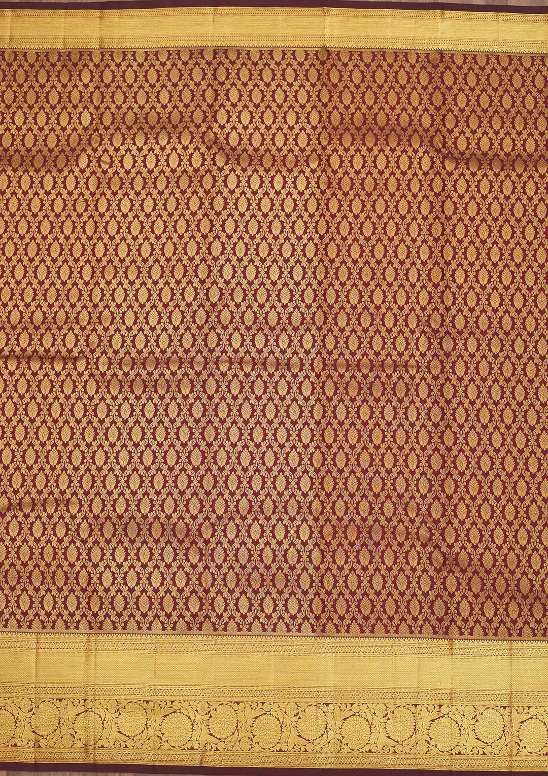 Wine Zariwork Pure Silk Saree