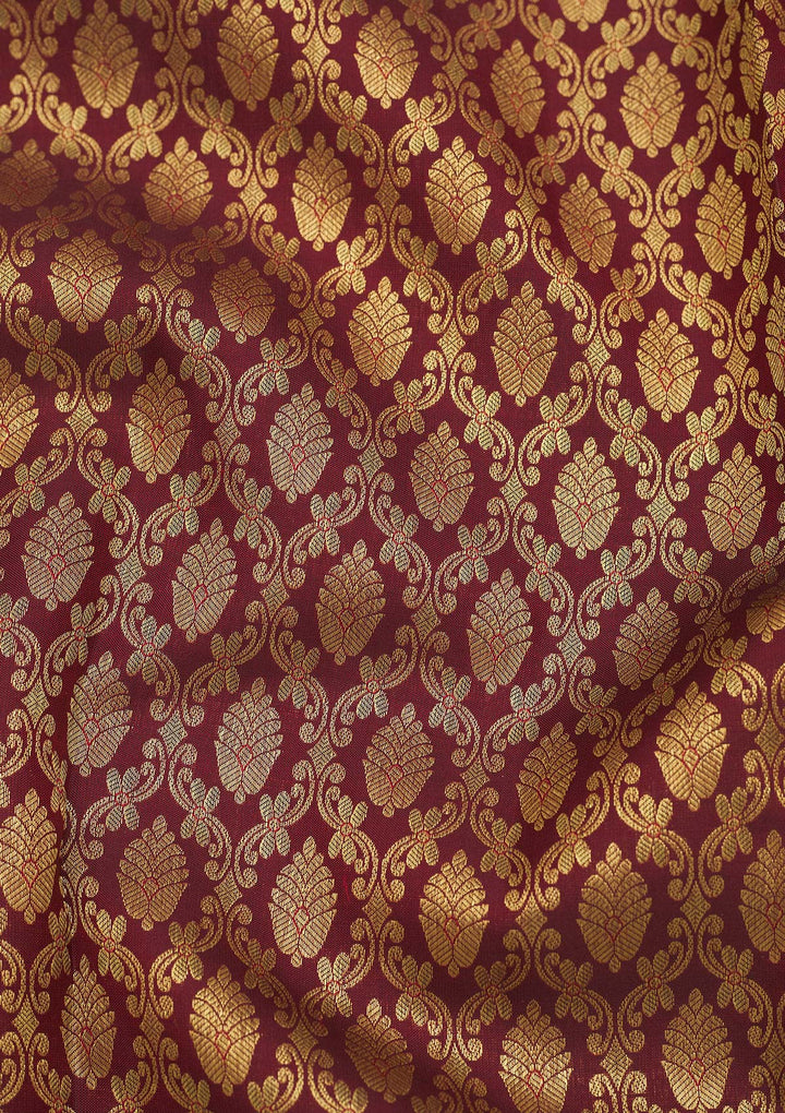 Wine Zariwork Pure Silk Saree