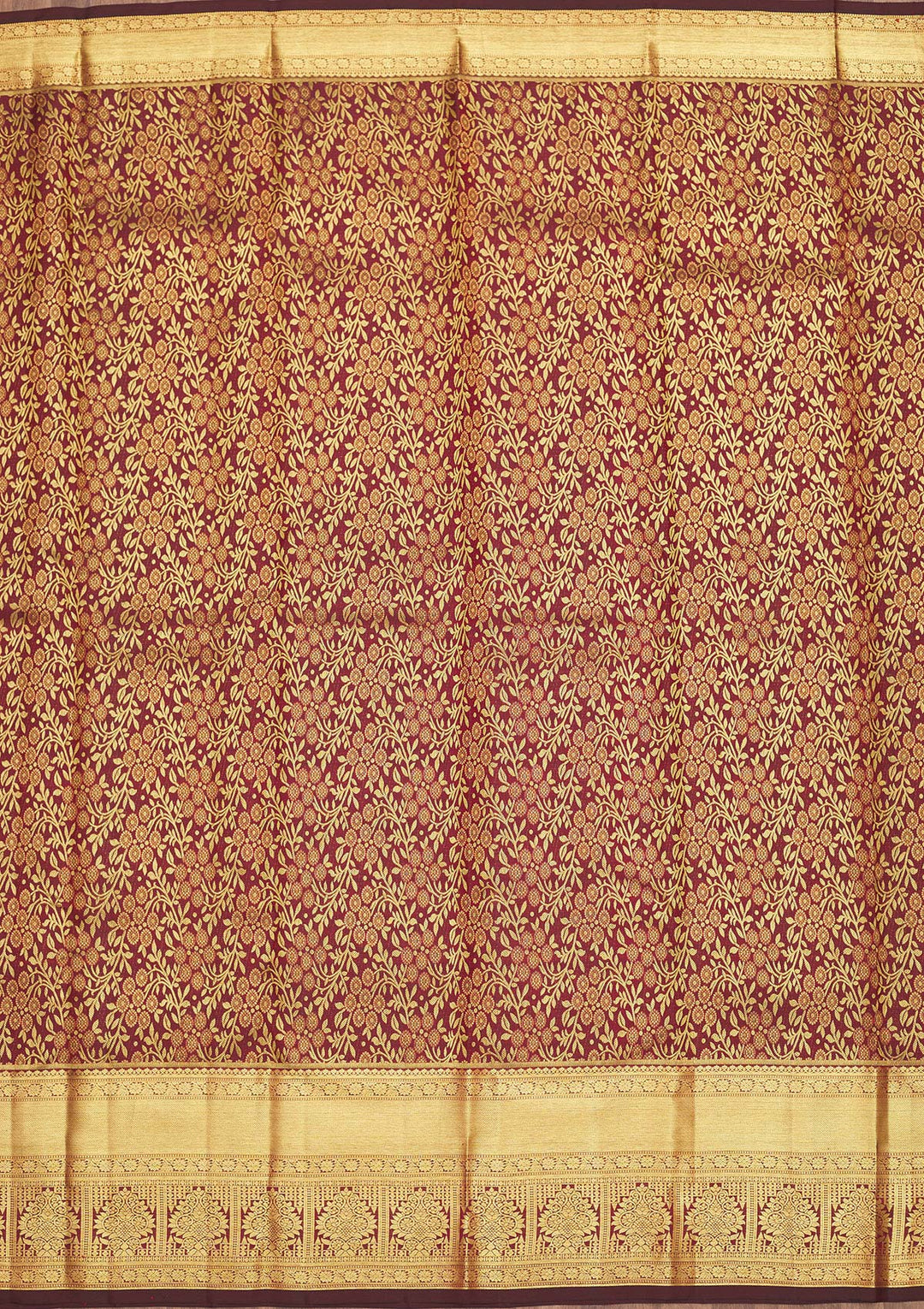 Wine Zariwork Pure Silk Saree