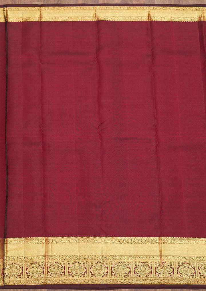 Wine Zariwork Pure Silk Saree