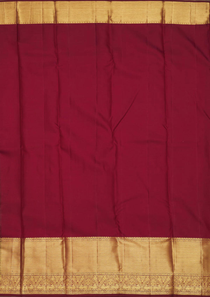 Wine Zariwork Pure Silk Saree