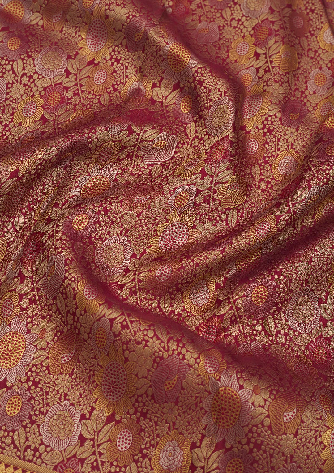 Wine Zariwork Pure Silk Saree