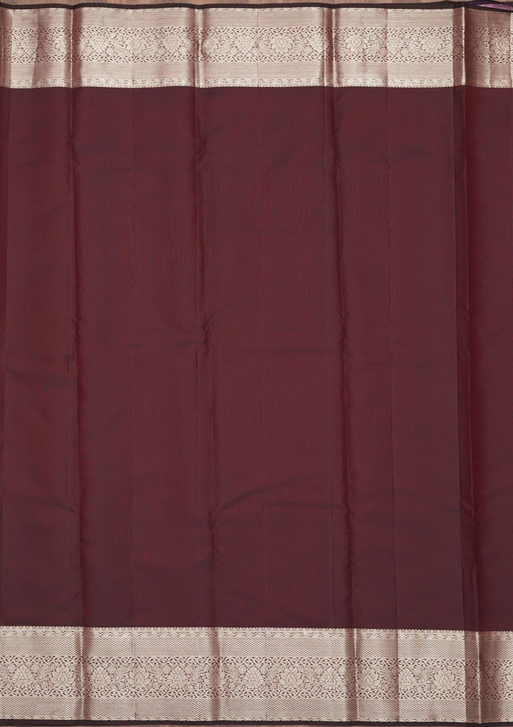 Wine Zariwork Pure Silk Saree