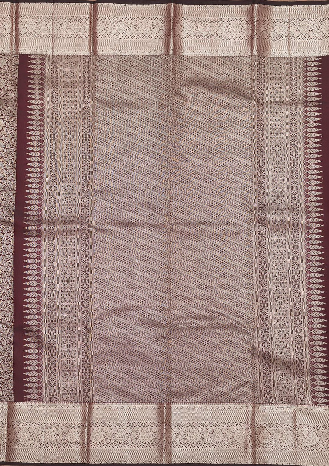 Wine Zariwork Pure Silk Saree
