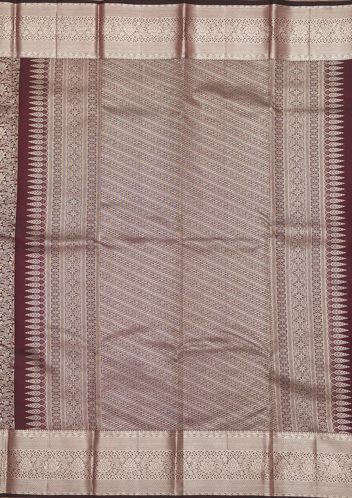 Wine Zariwork Pure Silk Saree