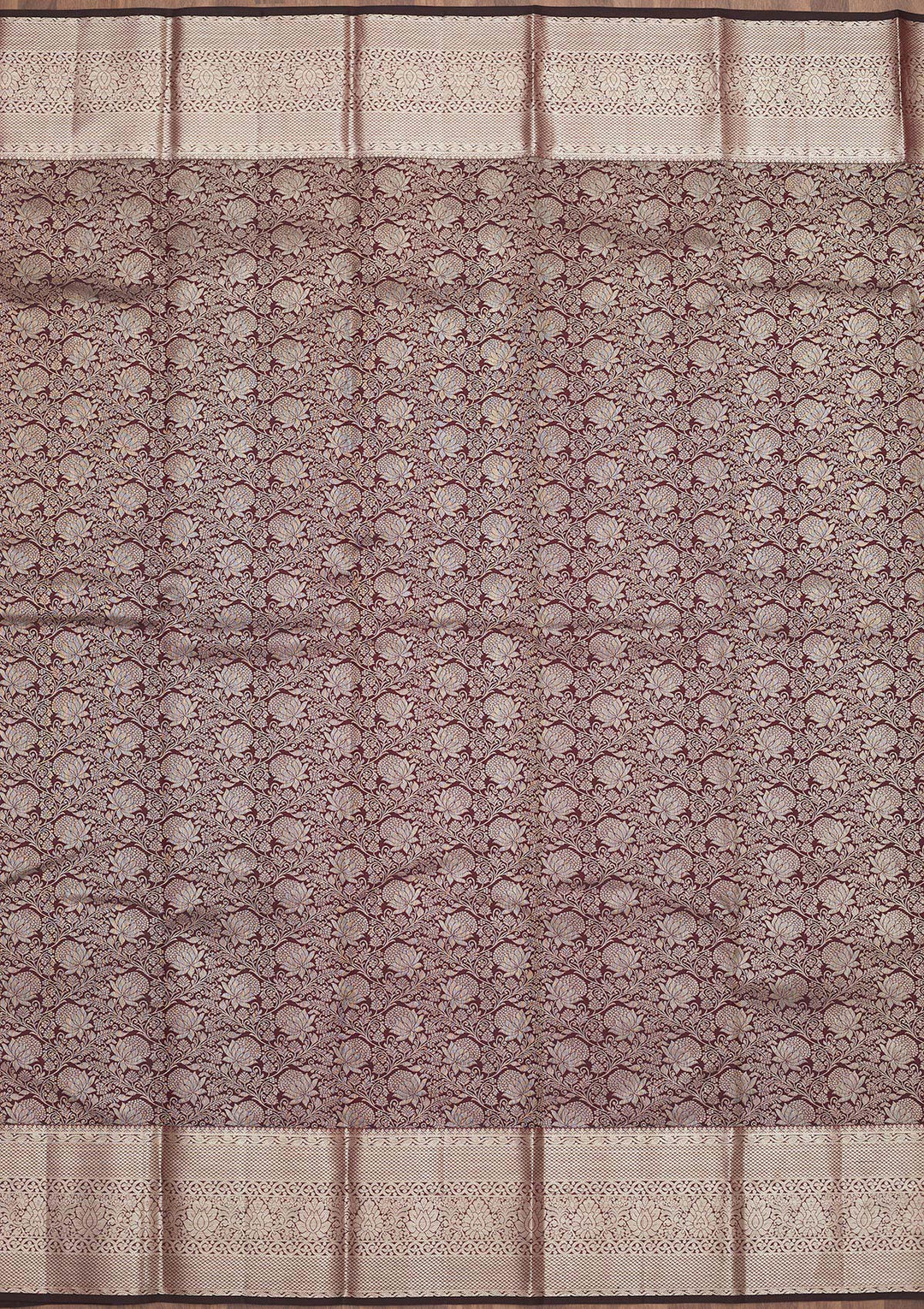 Wine Zariwork Pure Silk Saree