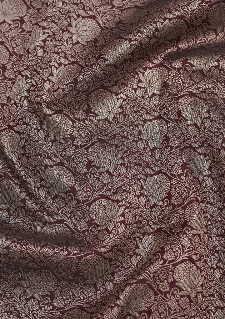 Wine Zariwork Pure Silk Saree