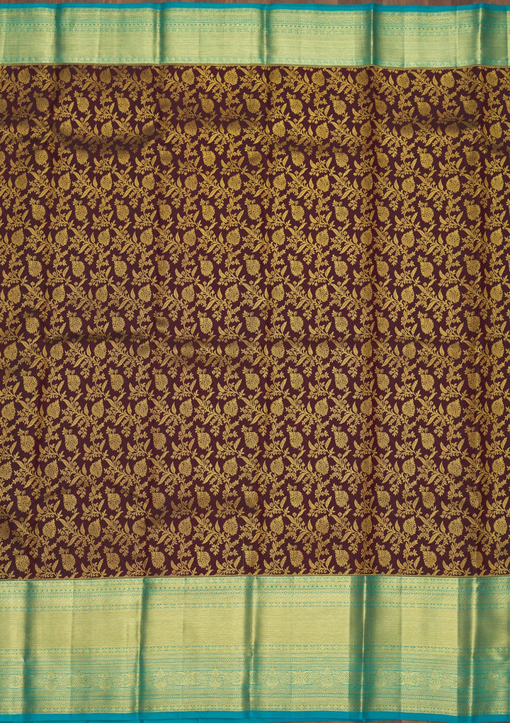 Wine Zariwork Pure Silk Saree