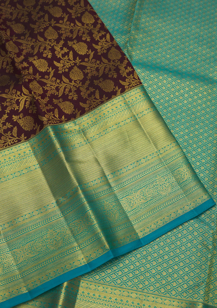 Wine Zariwork Pure Silk Saree
