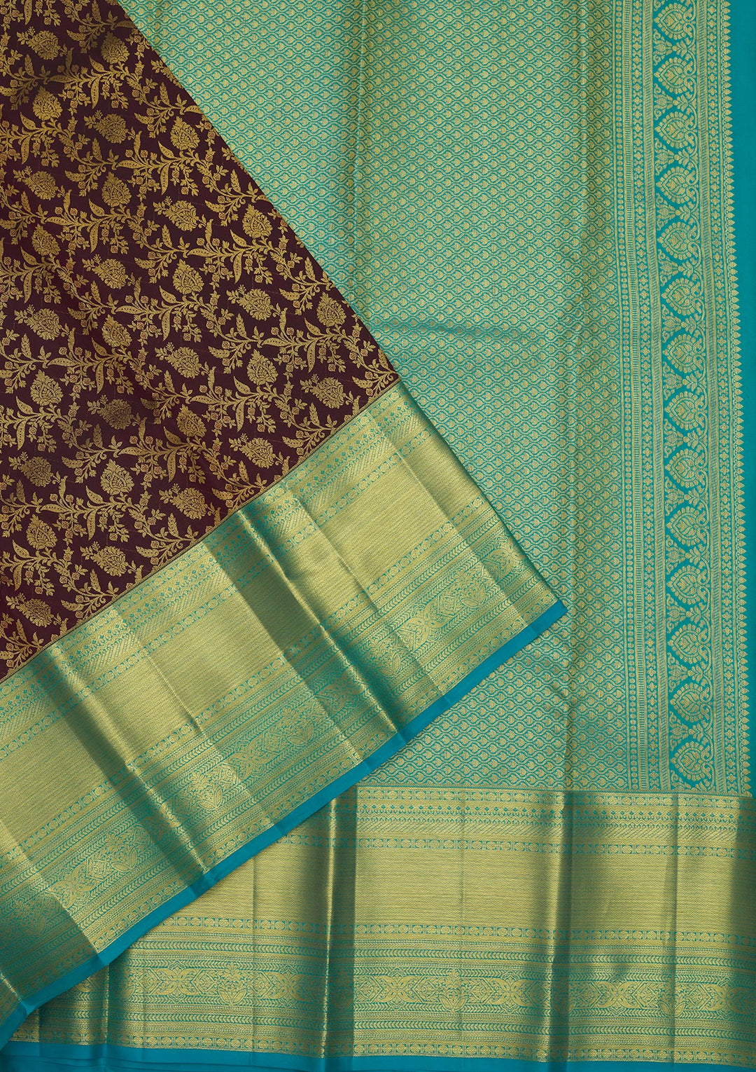Wine Zariwork Pure Silk Saree