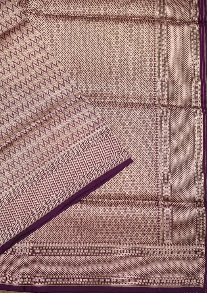 Wine Zariwork Pure Silk Saree