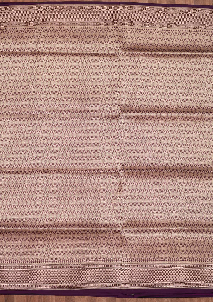 Wine Zariwork Pure Silk Saree