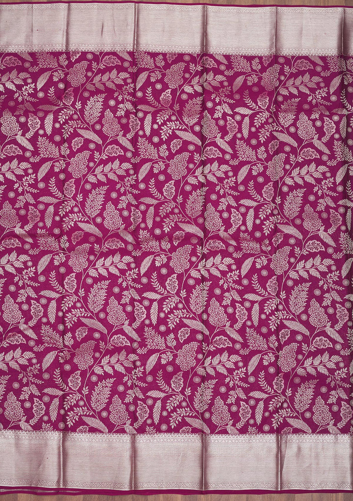 Wine Zariwork Pure Silk Saree
