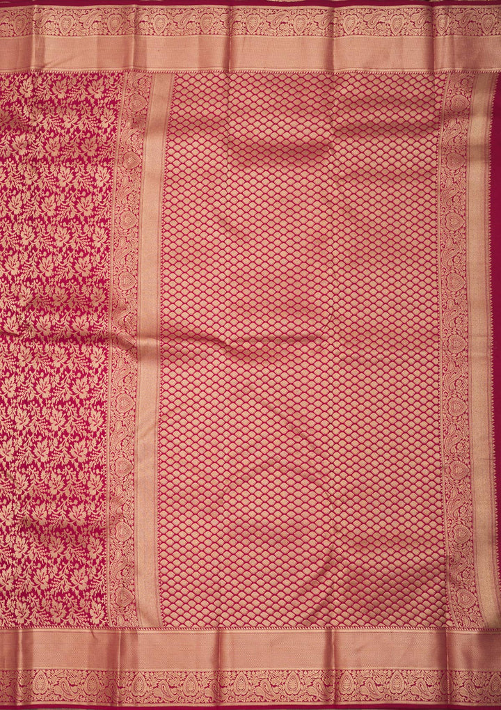 Wine Zariwork Pure Silk Saree