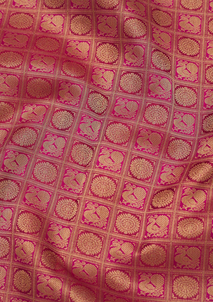 Wine Zariwork Pure Silk Saree