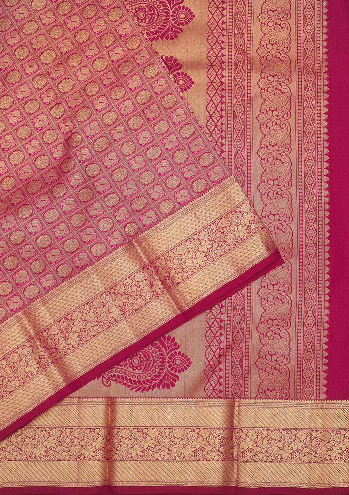 Wine Zariwork Pure Silk Saree