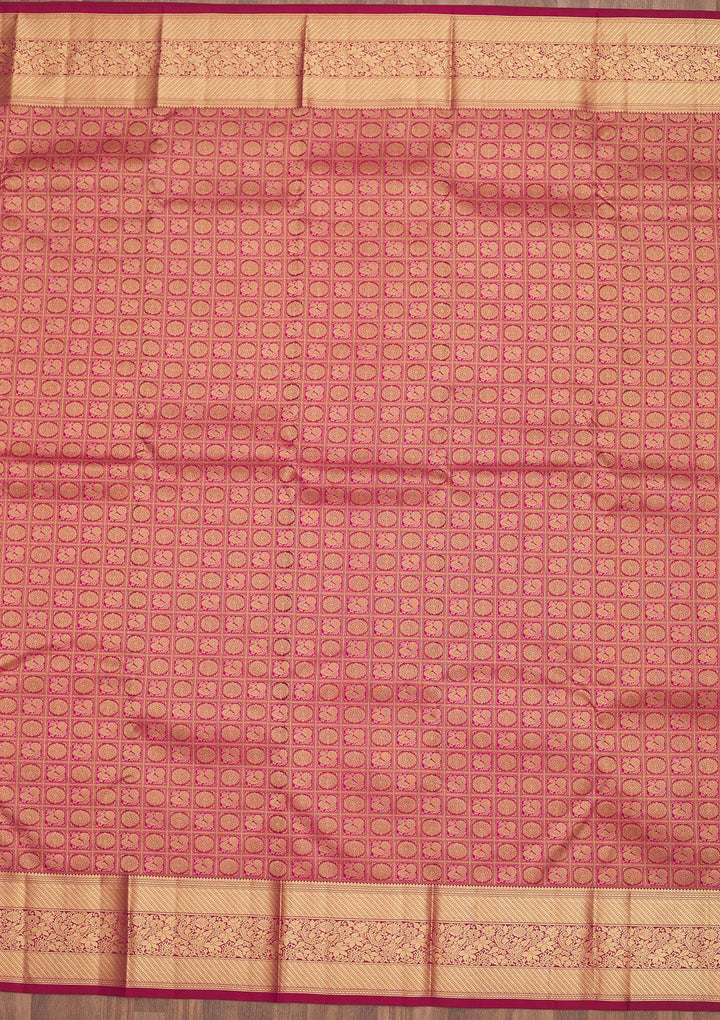 Wine Zariwork Pure Silk Saree