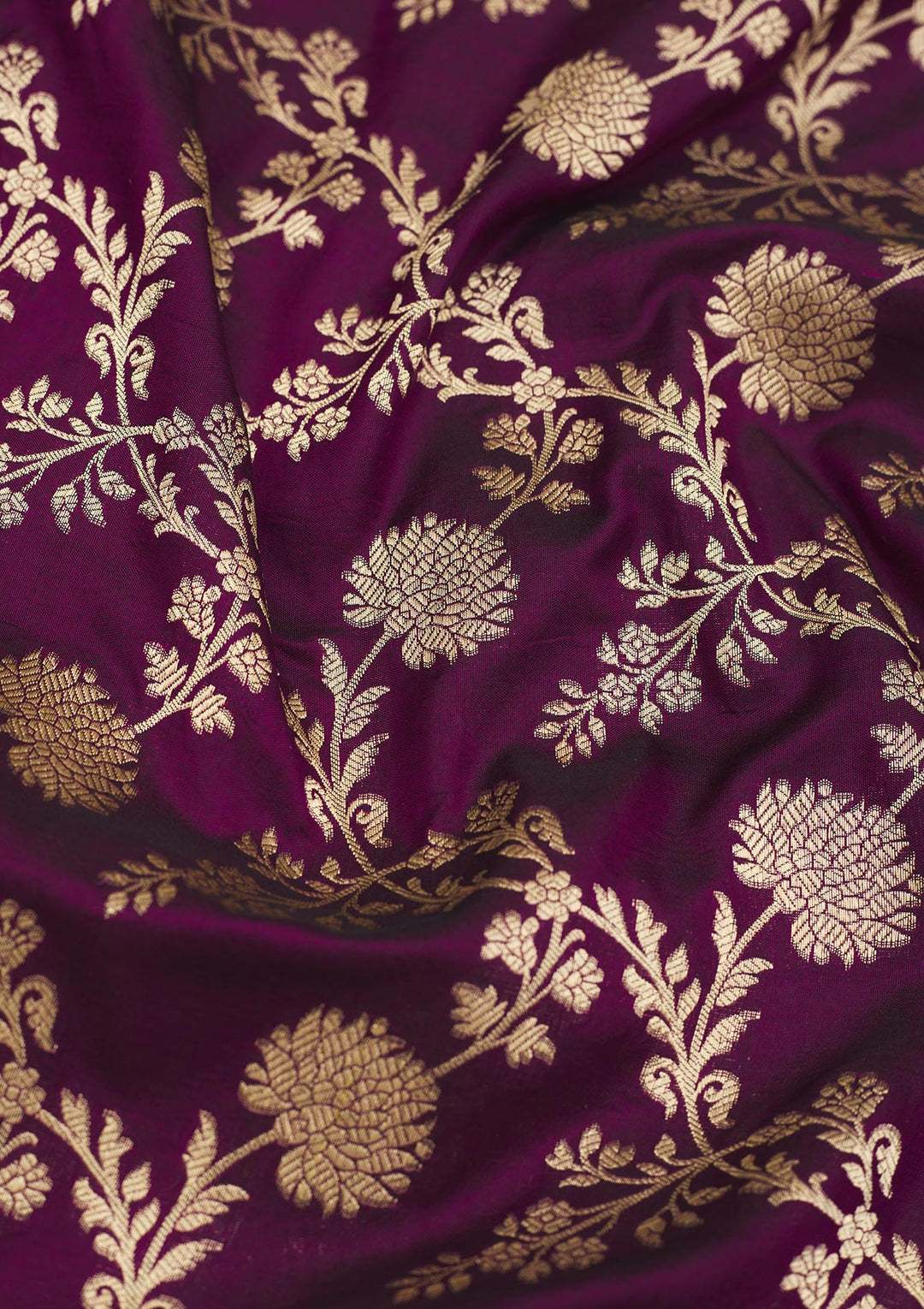 Wine Zariwork Pure Silk Saree