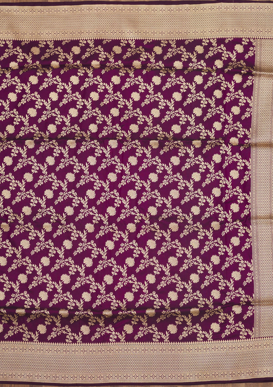 Wine Zariwork Pure Silk Saree