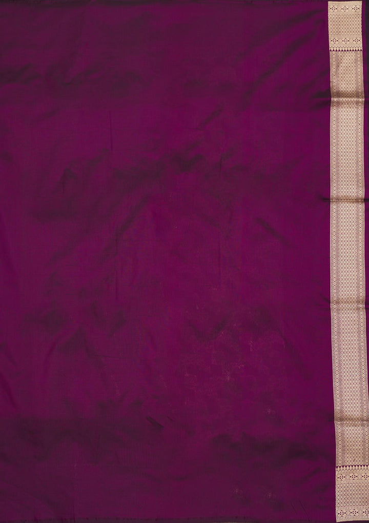 Wine Zariwork Pure Silk Saree