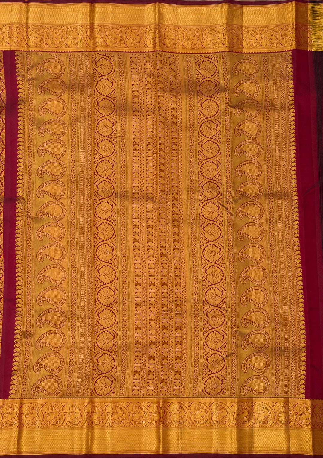 Wine Zariwork Pure Silk Saree